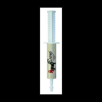 Syringe white with translucent cap and Otono label with horse illustration