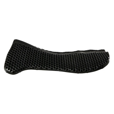 Palmilha preta com padrão tipo colmeia sobre fundo branco