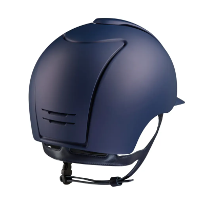 Capacete azul escuro mate com design aerodinâmico e cinta ajustável