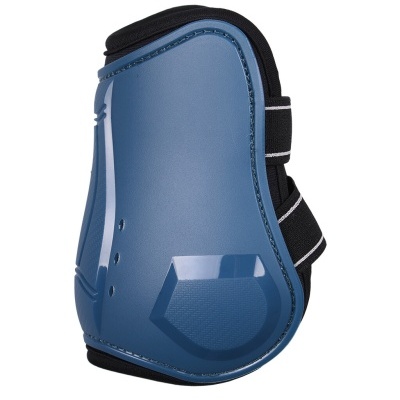 Proteção azul com tiras elásticas pretas para fixação