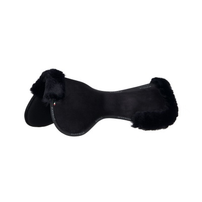 Sela para cavalo preta com acabamento em pele preta