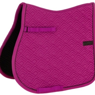 Manta para sela de equitação rosa fúcsia acolchoada com padrão geométrico