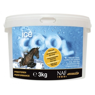 Pote branco de suplemento para cavalos NAF Ice Cool 3kg