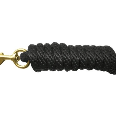 Corda preta com gancho dourado em fundo branco