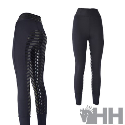 Leggings pretas desportivas com riscas transparentes laterais e cintura alta