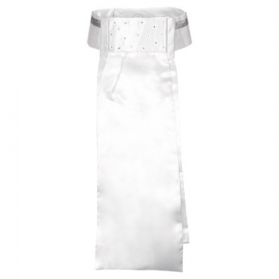 Gravata branca com detalhes em cristais