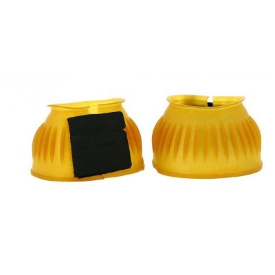 Campanas amarelas para casco de cavalo com fecho de velcro
