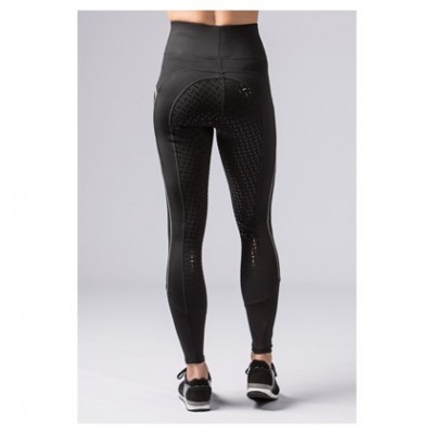 Calças de desporto pretas com textura antiderrapante na parte de trás
