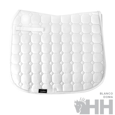 Tapete de sela quadrilátero branco acolchoado com padrão hexagonal