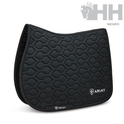 Tapete para sela preto com padrão hexagonal e logo ARIAT