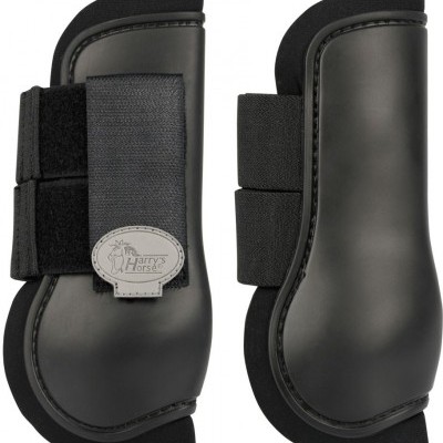 Proteções para equitação pretas com fecho de velcro da marca Harry's Horse