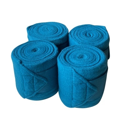 Conjunto de quatro bandagens elásticas azuis turquesa com velcro