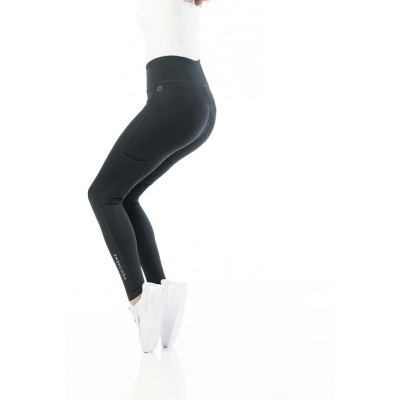 Leggings desportivas pretas com bolso lateral e textura