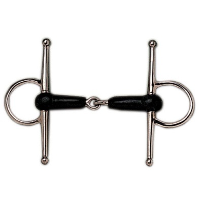 Freio para cavalo em metal e borracha preta
