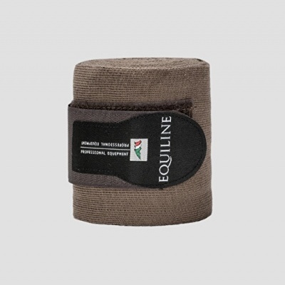 Rolinho de bandagem castanha para equitação com etiqueta preta EQUILINE