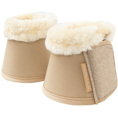 Protetores para cascos de equídeos em beige com forro felpudo