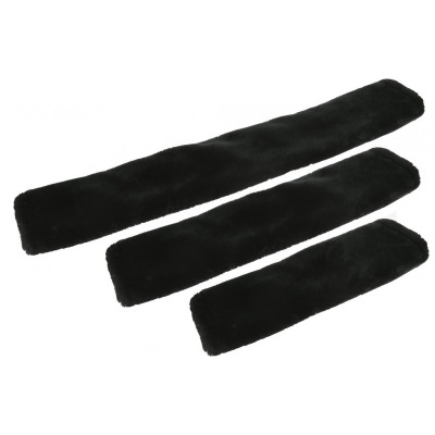 Protetores de cinto de segurança em tecido peludo preto de três tamanhos