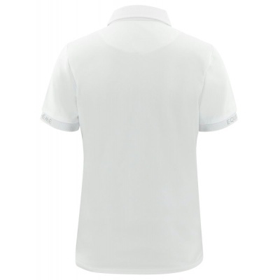 Camisola branca de manga curta vista de trás com texto ECOALF nas mangas