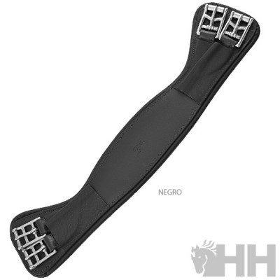 Cilha preta com fivelas metálicas e acolchoado central