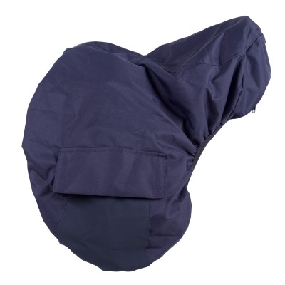 Capa azul escuro para sela de cavalo em tecido resistente