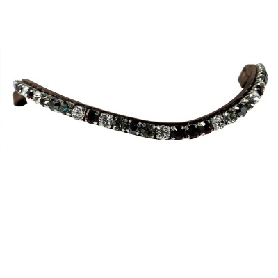 Presilha de cabelo decorada com pedras brilhantes em fundo branco