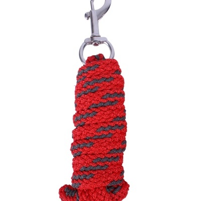 Cabresto ou guia de corda vermelha com gancho metálico