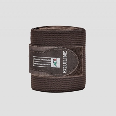 Bandagem elástica castanha escura com etiqueta EQUILINE
