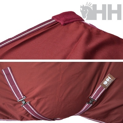 Cobertor bordô para cavalo com tiras e fecho de velcro