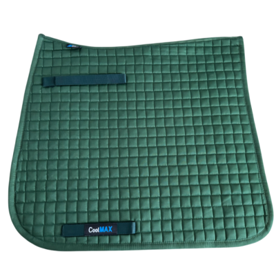 Tapete de sela verde acolchoado com etiqueta CoolMAX