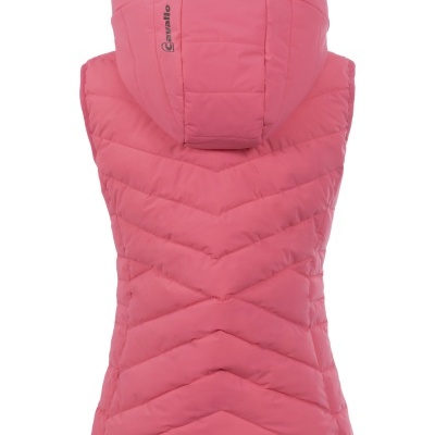 Colete acolchoado rosa com capuz e logótipo Cavallo no capuz