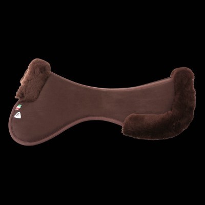 Manta castanha para sela de cavalo com pêlo nas extremidades