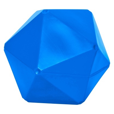 Poliedro azul com superfícies facetadas