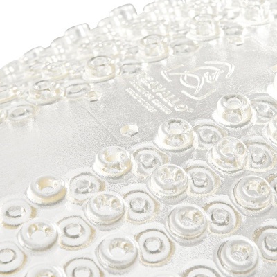 Tapete antiderrapante transparente com textura circular em relevo