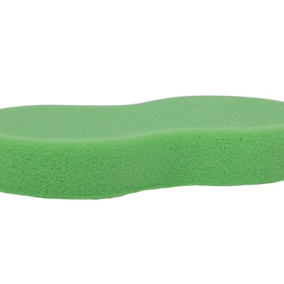 Esponja verde de espuma com forma ondulada