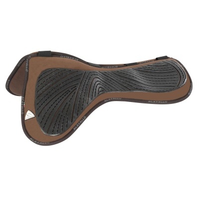 Tapete para sela de cavalo castanho e preto com padrão ondulado