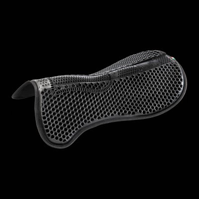 Tapete preto para sela de cavalo com estrutura em malha hexagonal