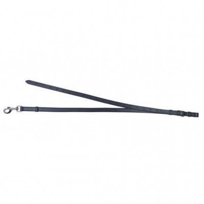 Trela de cão preta com fivela ajustável e mosquetão metálico