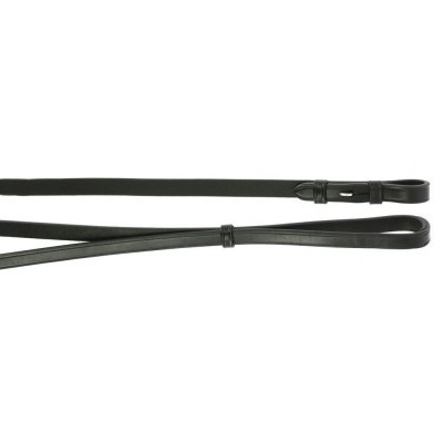 Correia fina de couro preto com acabamento brilhante sobre fundo branco