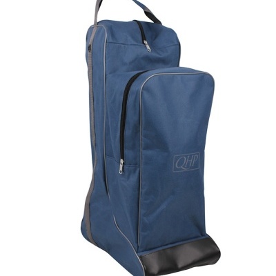 Mochila azul com logótipo QHP e base preta