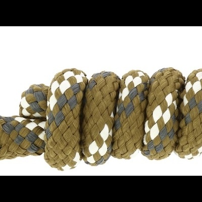 Trelas em corda trançada castanha com fecho metálico prateado