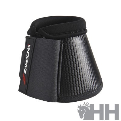 Campana protetor de casco preto com textura fibra de carbono e fecho velcro ZANDONA