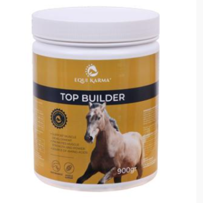 frasco suplemento alimentar para cavalos EQUI KARMA Top Builder 900gr
