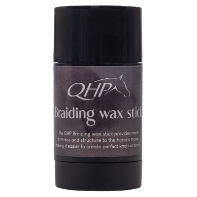 Frasco preto cilíndrico com etiqueta QHP Braiding wax stick