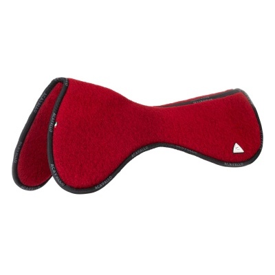 Sela de equitação vermelha com contornos pretos