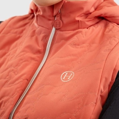 Colete coral acolchoado com fecho e logótipo H no peito