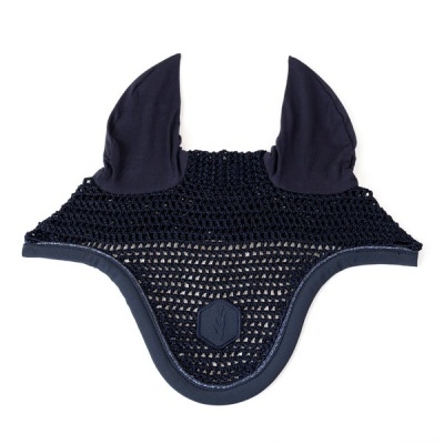 Cobertura preta para orelhas de cavalo em malha e tecido flexível