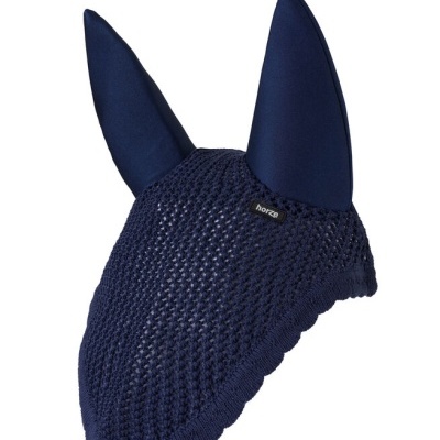 Capacete para cavalo azul escuro com malha e orelhas sólidas