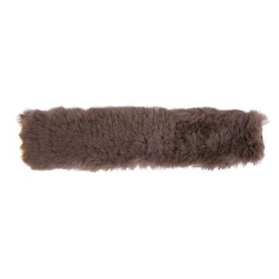 Faixa longa de pele sintética castanha com textura fofa
