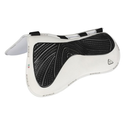 Sela branca e preta para cavalo com logótipo ACAVALLO