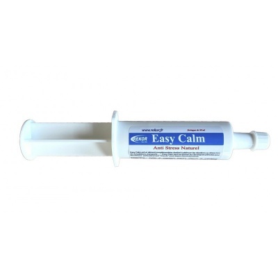 Seringa plástica branca com rótulo azul e branco Easy Calm